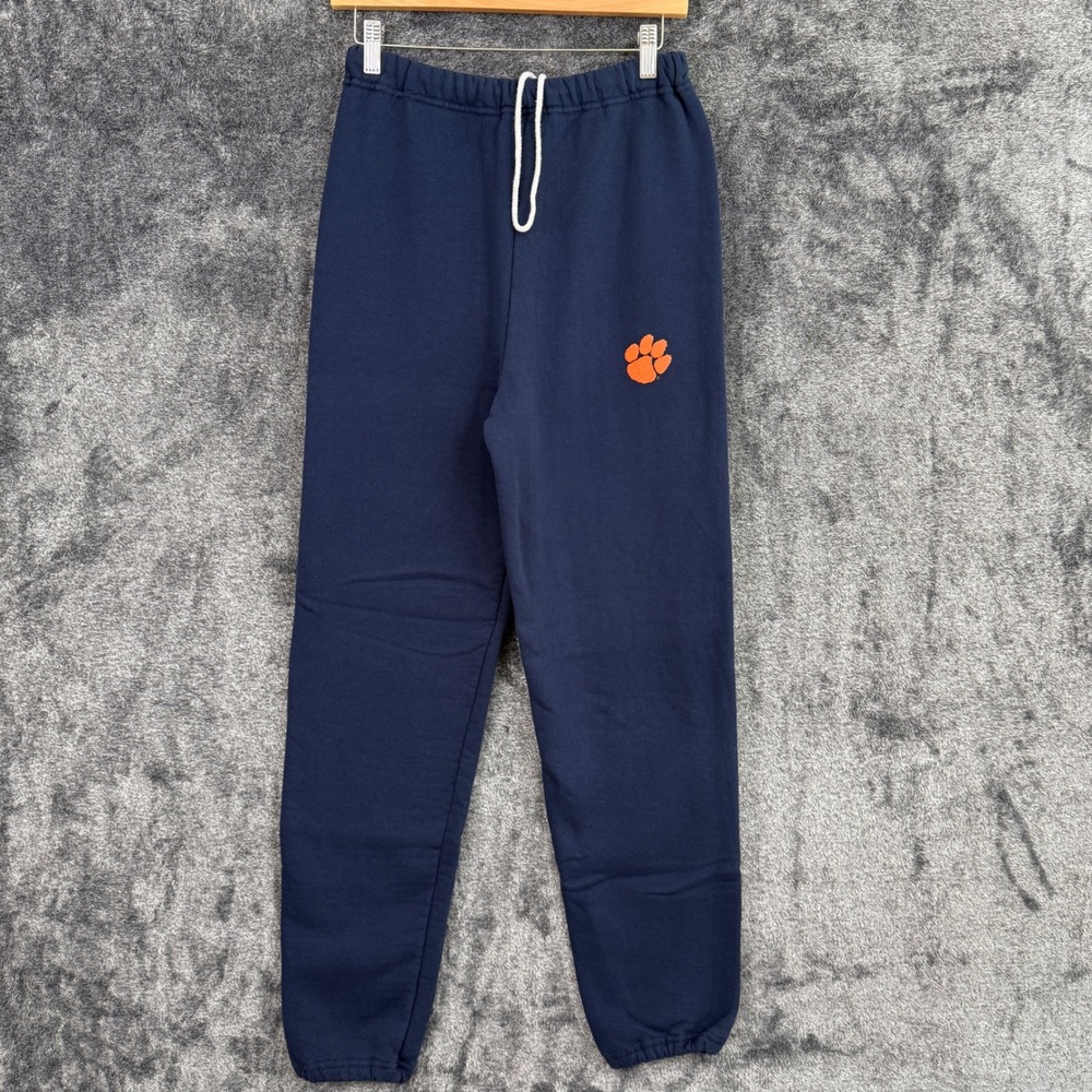 Vintage Russell Athletic‎ Clemson Tigers Sweatpants Joggers Navy Blue Medium
